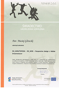 Certyfikat kursu Responsive Web Design